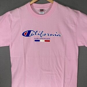 TND Tornado Activewear California Los‎ Angeles Pink T Shirt Graphic Tee Mens L